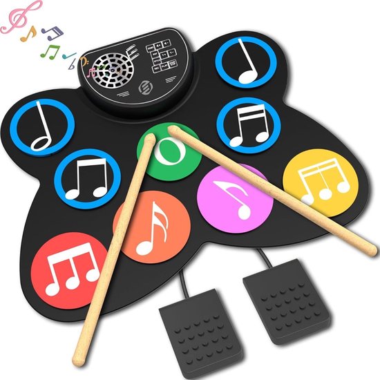 Equivera Kinder Drumstel - Drumstel voor Kinderen - Muziekinstrumenten - Kinderspeelgoed - Speelgoed Drumstel - Kinder Trommel - Kinder Drumstel Speelgoed - Kinderdrumstel - Peuter Drumstel - Cadeautip voor uw kind!
