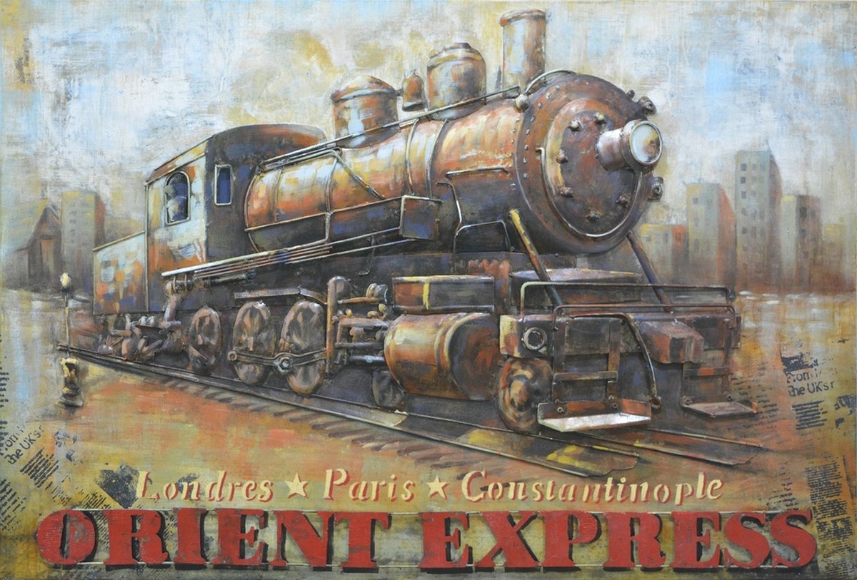 3D Metaalschilderij - Oriënt Express - 120 x 3 x 80 cm