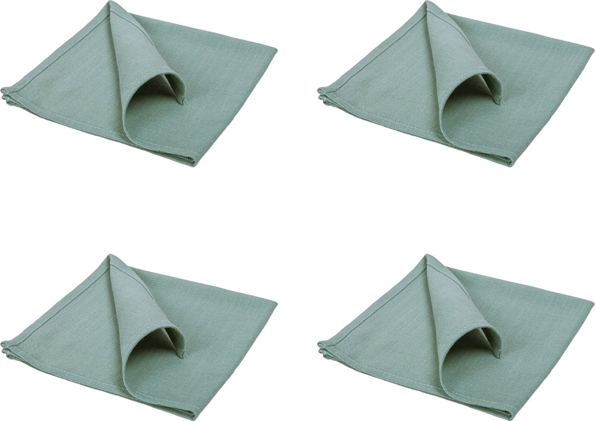QUVIO Servet – Servetten – Katoenen servet – Servet katoen – Stoffen servet – Servet stof – Groene servetten – Servet Groen – Servet 40x40cm – Katoen – 40x40cm – Groen – Set van 4