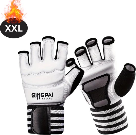 Gants MMA Bovista - Gloves - Gants de sparring - Hommes - Femmes - Grappling - Gants de boxe - Gants de combat - Wit - XXL
