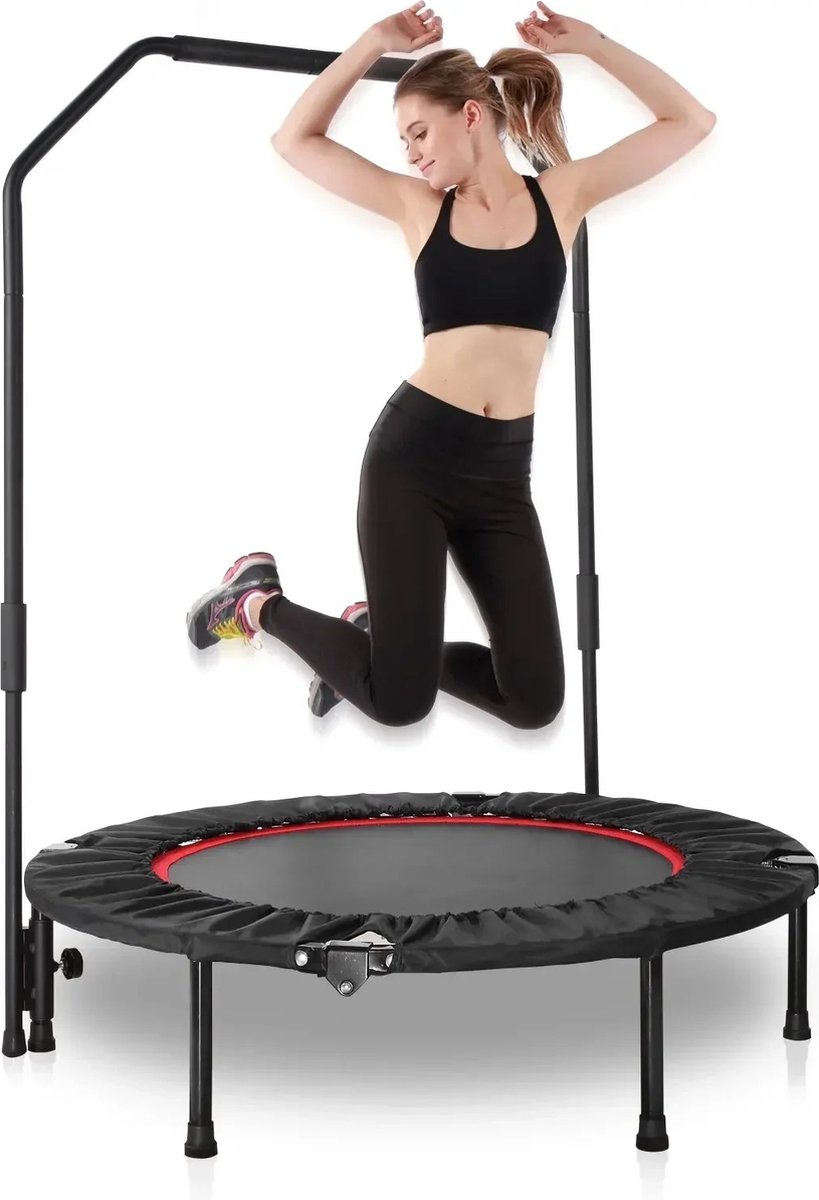 DHN Mini Trampoline - Opvouwbare mini-trampoline - oefentrampoline met verstelbaar handvat - indoor-trampoline