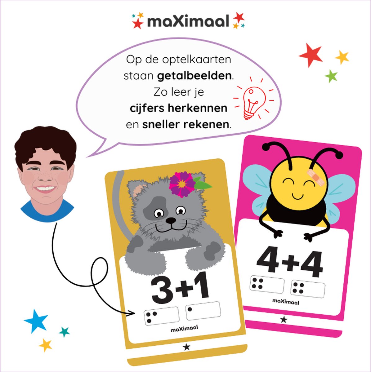 maXimaal voordeelset 4 spellen: Optellen tot 20 + Aftrekken tot 20 + Maaltafels + Deeltafels | Kaartspel | Bedenker: Maxim (8 jaar) | Optellen, aftrekken tot 20, maaltafels, deeltafels, rekenen wordt kinderspel | Meng & speel met alle spellen! — afbeelding 11