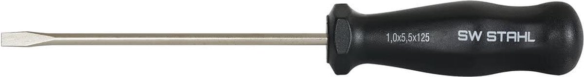 SW-Stahl 30103L schroevendraaier met gleuf I 6 mm x 125 mm I gleufschroevendraaier I schroevendraaiergereedschap I met CV-mes