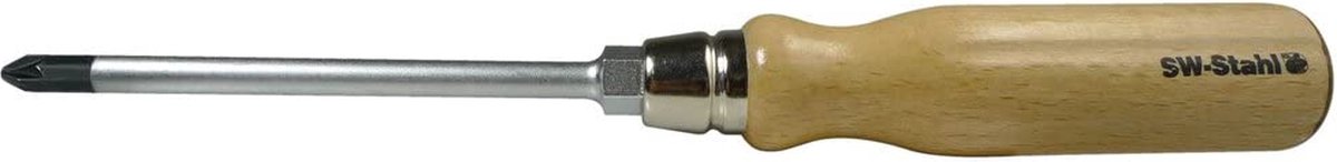 SW-Stahl 30751L houten steeldraaier met 6-punts en doorlopend lemmet lemmet 80x5 mm - PZ1