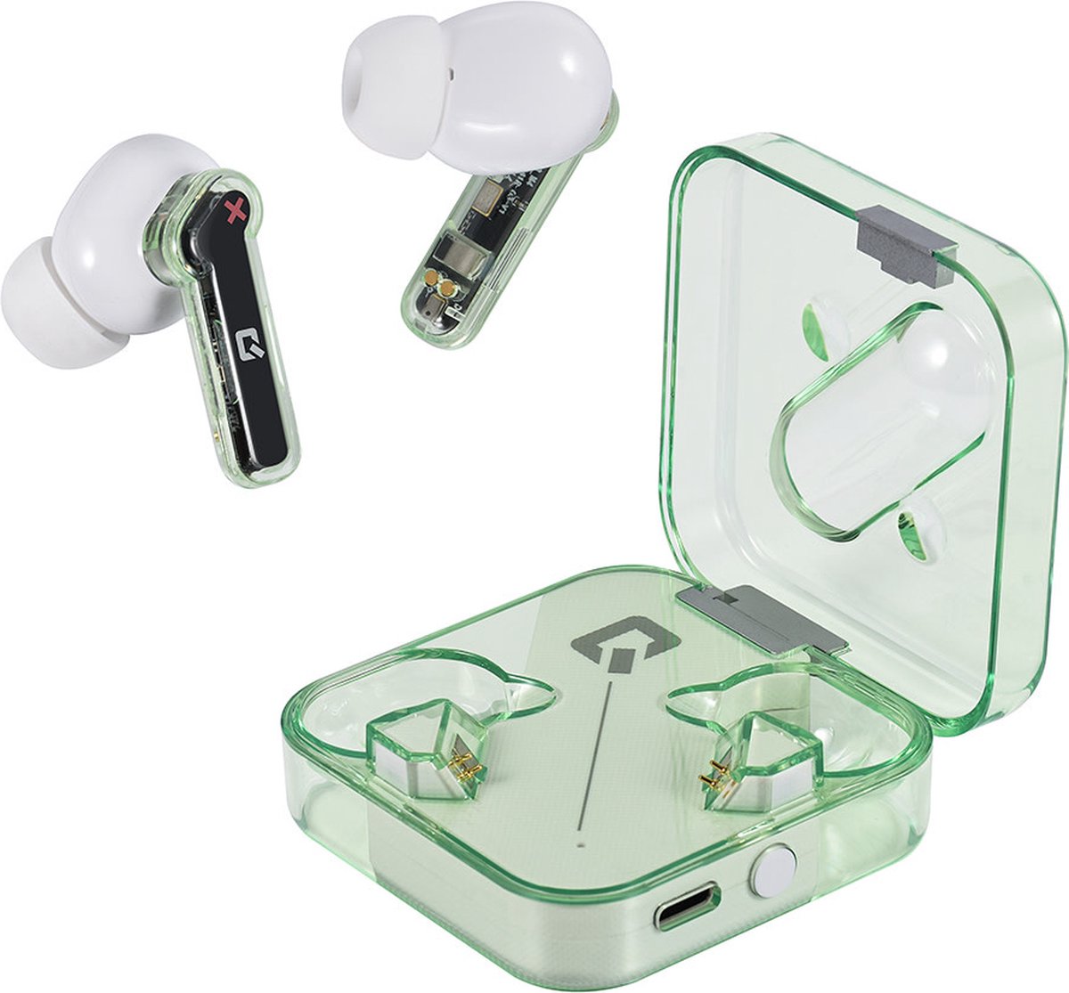 TUNIQ Draadloze oortjes - Groen - Minimalistisch Design - Magnetische Docking