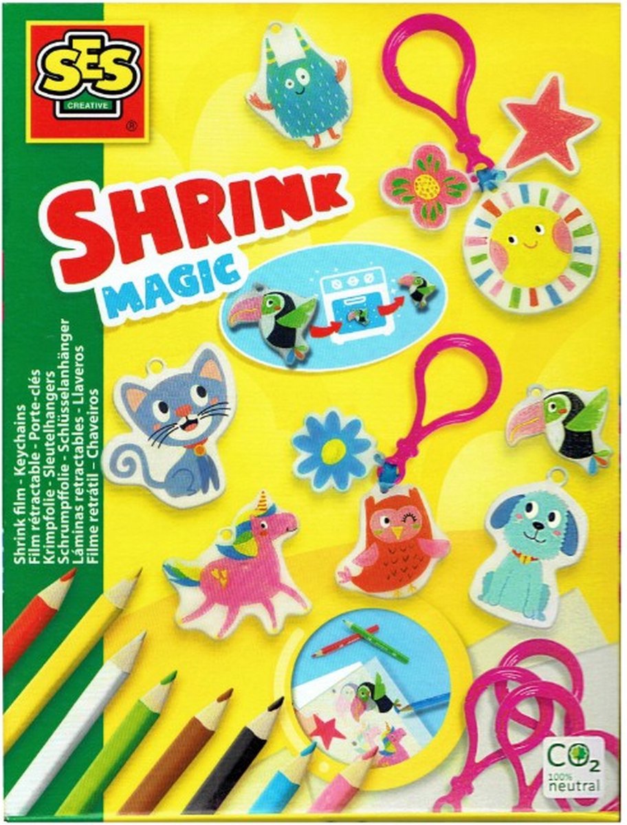 SES Kat/hond/bloem Sleutelhangers Creatieve Krimpfolie 10126