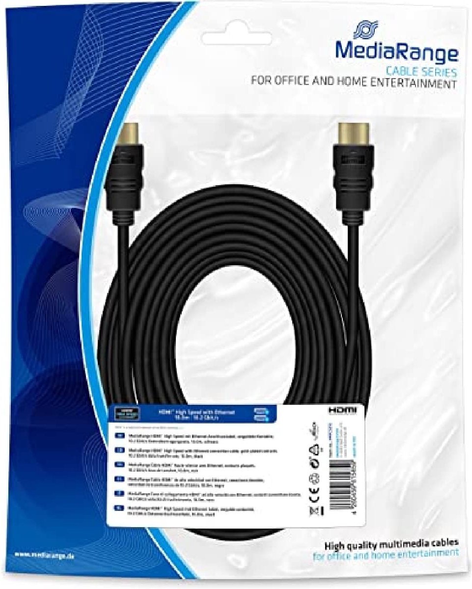 HDMI High Speed met Ethernet kabel, vergulde contacten, 10.0m