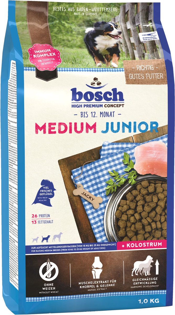 15kg bosch Medium Junior Hondenvoer