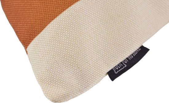 Housse de coussin Ela Stripe Cognac | 45 x 45 cm | Katoen/ Lin