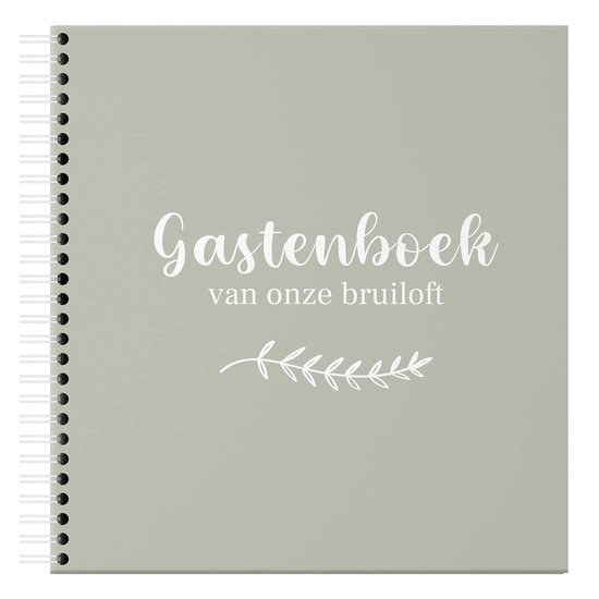 Fyllbooks - Gastenboek van onze bruiloft - Receptieboek Huwelijk - Olijfgroen - 96 Pagina's