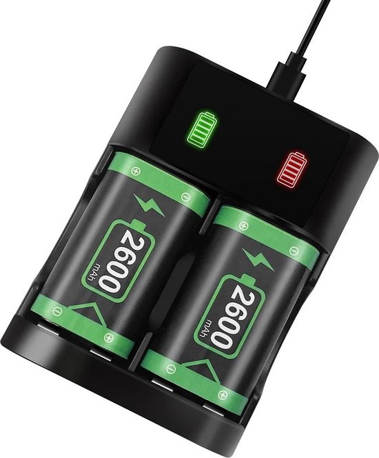 X-Box Oplaadstation - Controller Batterijen 2 stuks met oplader - Series X/S ONE X/S - Accu pack