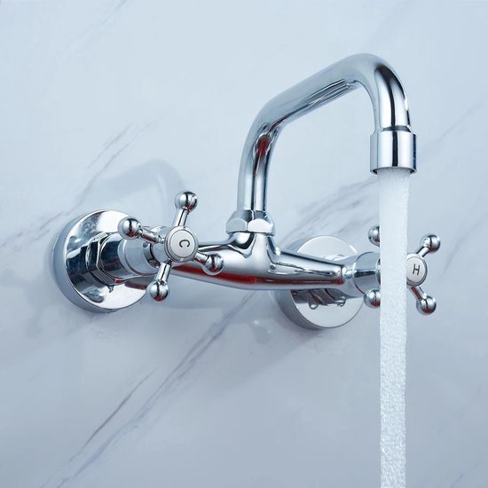 Design Sanitair Winkel | Hoge 2-Gats Wastafel Kraan Wastafel mengkraan Draaibaar - - Design Sanitair Winkel