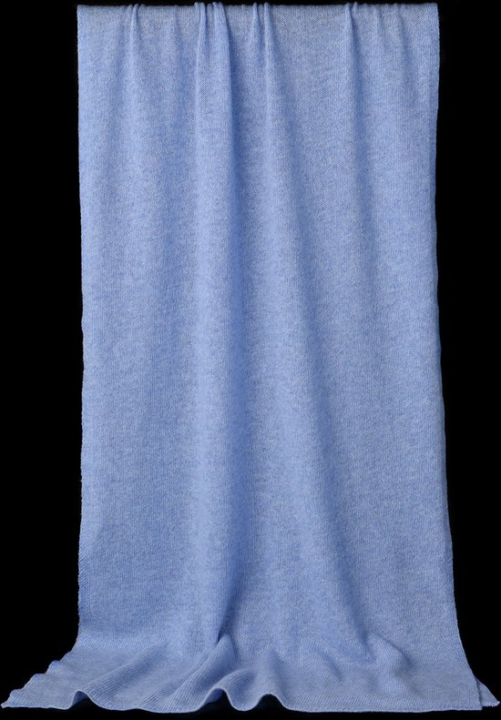 Écharpe en cachemire mérinos tricoté doux en bleu