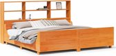 vidaXL - Lit - avec - bibliothèque - sans - matelas - bois - marron ciré - 180x200 - cm