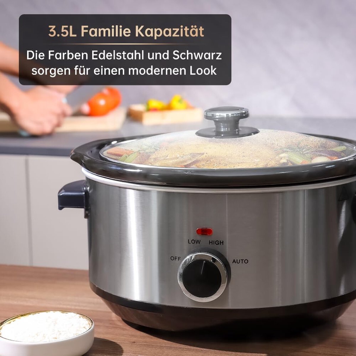 Lexium Slowcooker met Timer - Timerfunctie - Multicooker - Slowcooker Elektrisch – foto 4