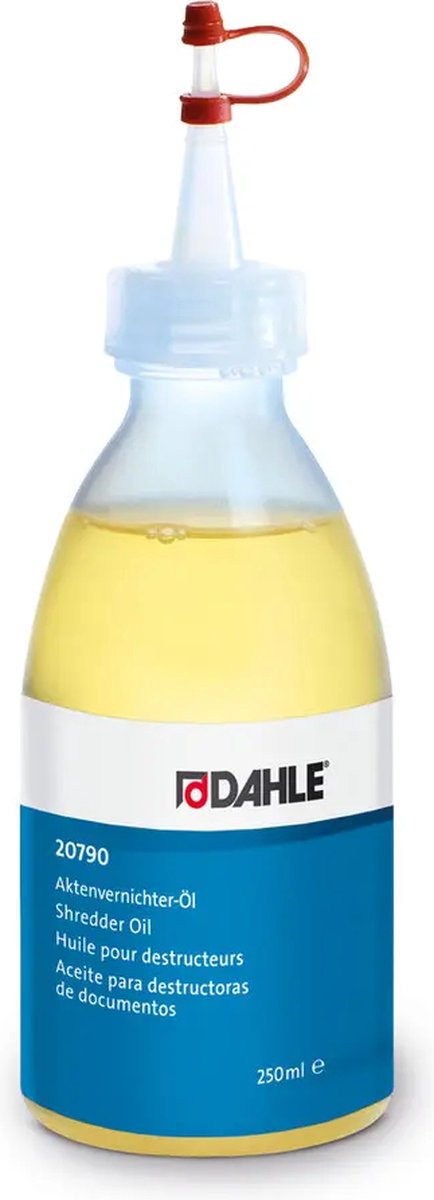 Dahle 20790 - Papiervernietiger Smeerolie - Plantaardige Basis - Veilig in Gebruik - Flacon van 250 ml