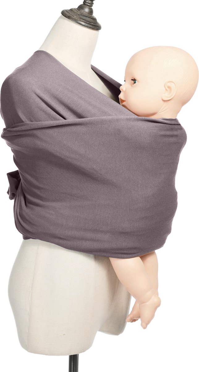 Baby Draagdoek Donker Taupe- Babywrap - Draagzak - Baby carrier - Baby 0-36 maanden - 40x480 cm van $ — afbeelding 4