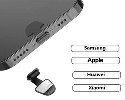 Stofpluggen | Anti-Stof Beschermkap voor Oplaadpoort | Dust Plugs | Anti-Dust Protection Cap for Charging Port I Geschikt voor iPhone , Samsung, Xiaomi - Huawei en bijna alle telefoons - zwart -1st
