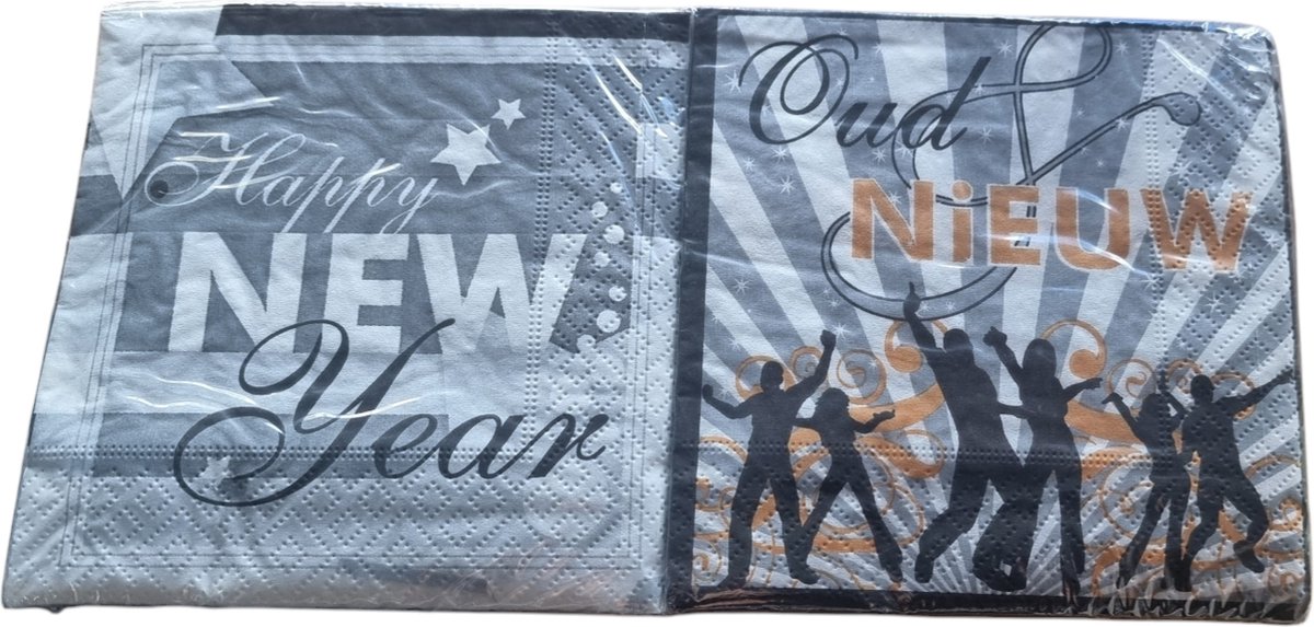 4 pakjes Servetten Oud & Nieuw / Happy New Year