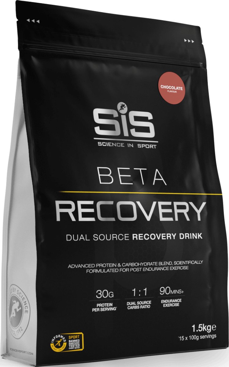 Goedkoopste SIS - BETA Recovery drink poeder - post workout proteïne poeder - 1 1 Dual-source carbohydrate - chocolate - 1,5 kg (15 servings