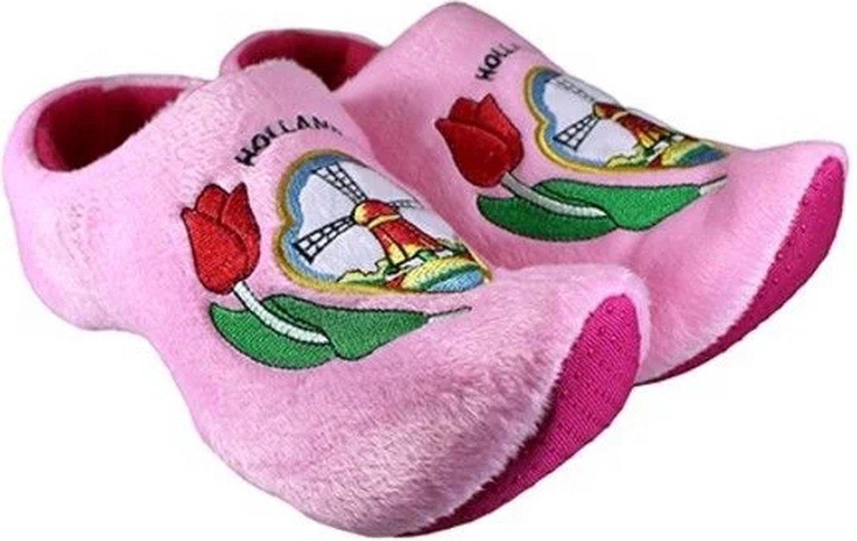 Klompsloffen roze molen - 31-35