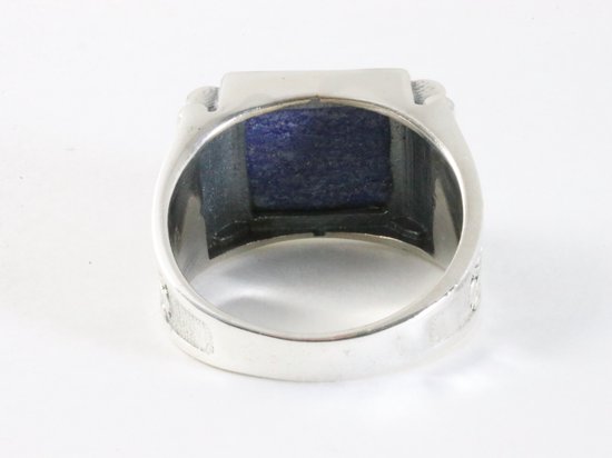 Bague en argent massif avec lapis-lazuli - taille 22,5
