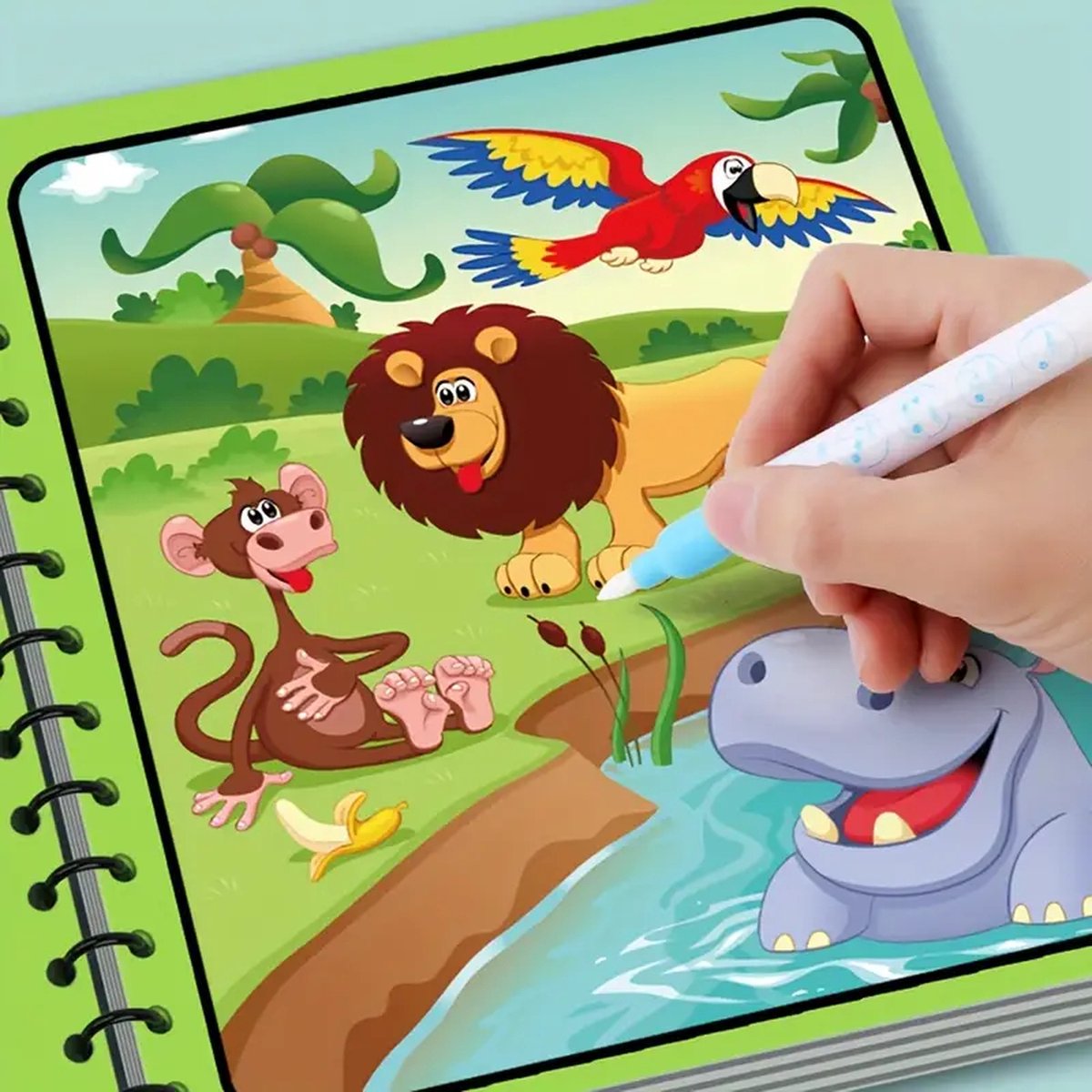 4 Pack Magische Water Kleurboeken voor Kinderen vanaf 2 Jaar - Herbruikbare Waterkleurboekjes met Magische Stift - Kleuren met Water - Educatief en Creatief Tekenboek voor Jongen en Meisje - Waterverf Graffiti Kleurboek - Toverstiften — afbeelding 4
