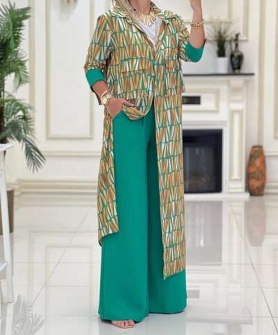 Foto: Dames geplooide 2 stuk broek outfits lange mouwen button down shirt wijde pijpen lange broek set loungewear streetwear pakken