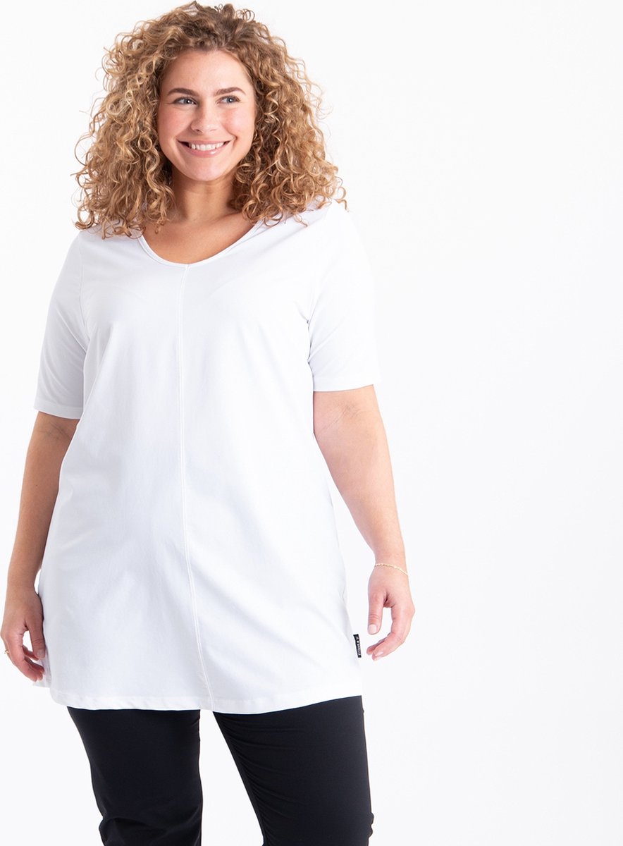 Je m'appelle Travelstof Top - Dames - Wit - Maat 52
