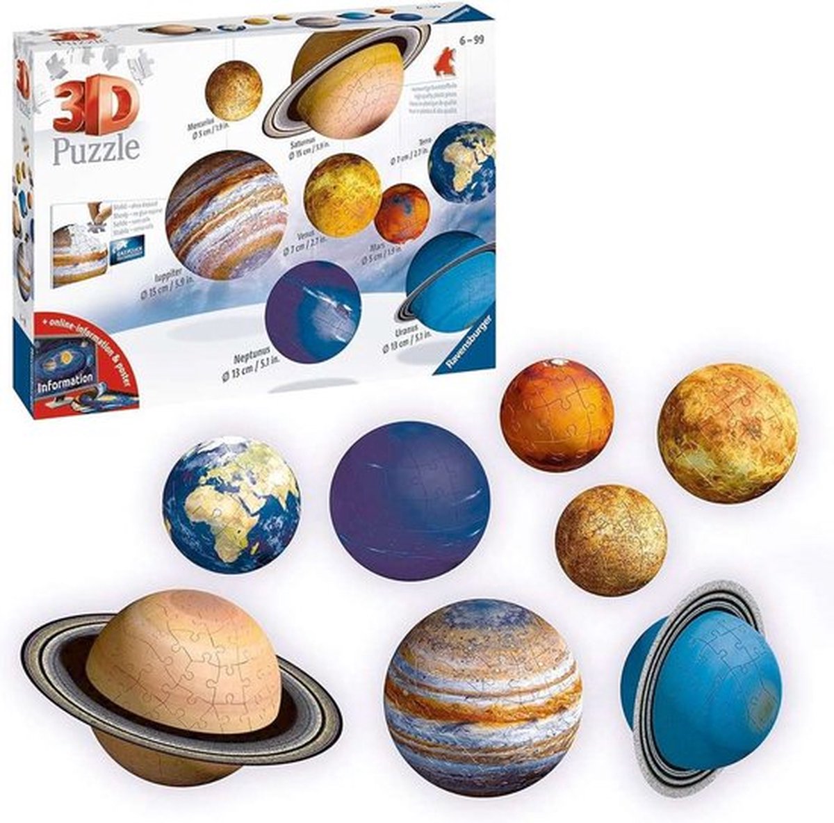 Ravensburger 3D Zonnestelsel - 3D puzzel - 27/54/72/108 stukjes — afbeelding 5