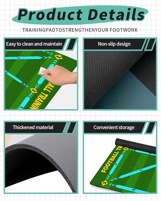 Tapis de football - Tapis de Voetbal - Équipement d'entraînement de Voetbal - Football - Junior - Tapis de Voetbal