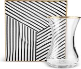 Karaca Black Noir – Glazen Turkse Theeglazen – 12-Delig – 6 Persoons