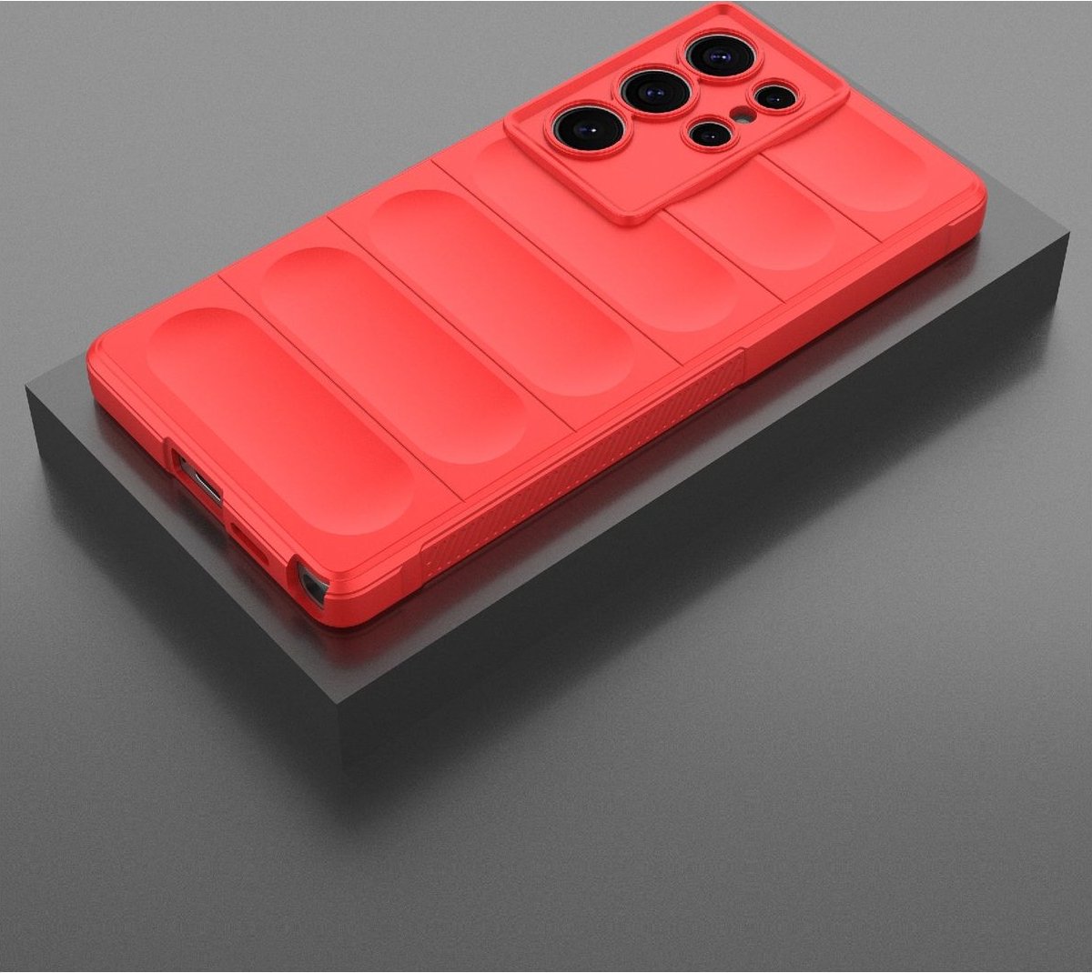 Mobigear Hoesje geschikt voor Samsung Galaxy S25 Ultra Telefoonhoesje Flexibel TPU | Mobigear Bumpy Backcover | Galaxy S25 Ultra Case | Back Cover - Rood