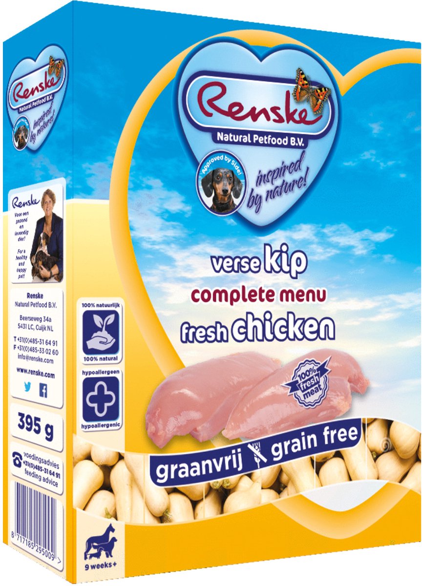 Renske Graanvrij - Hondenvoer - Kip - 395 gram