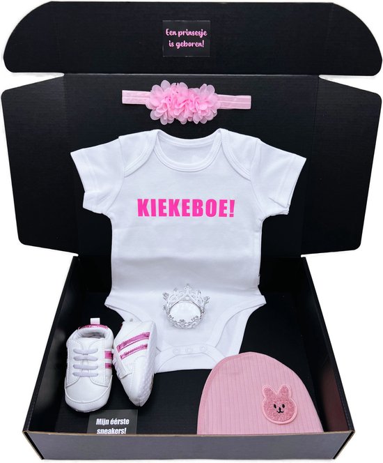Kraamcadeau meisje met romper, babymuts, babyschoentjes en baby hoofdband - kan ook rechtstreeks als cadeau worden geleverd van Vicloon — afbeelding 4