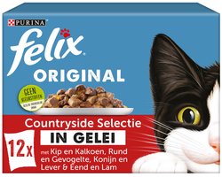 Felix Kattenvoer Nat Original Countryside Selectie in Gelei 12 x 85 gr