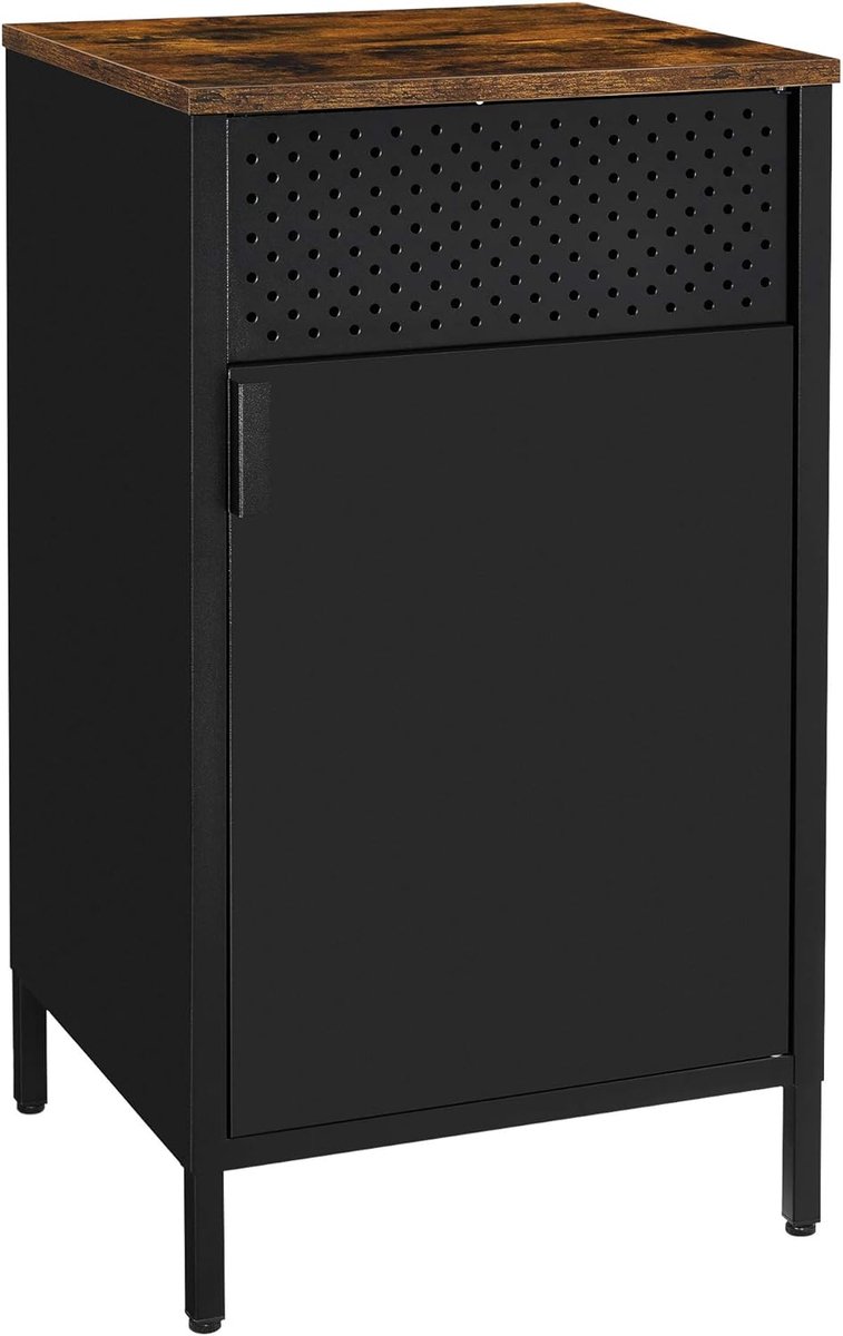 MIRA Home - Opbergkast - Dressoir - Kast - Wandkast - Metaal- Zwart - 42.5x40x76