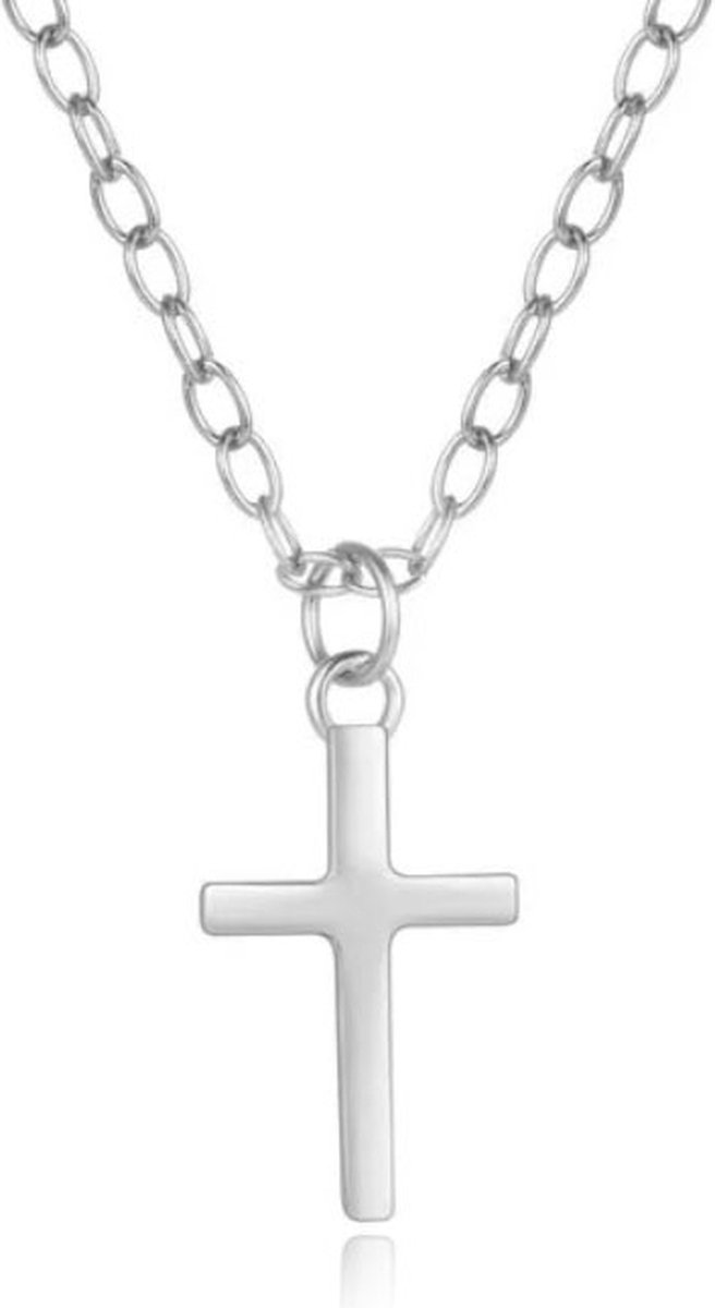 Elenza Zilveren Ketting met Klassiek Kruis in 925 Sterling Zilver