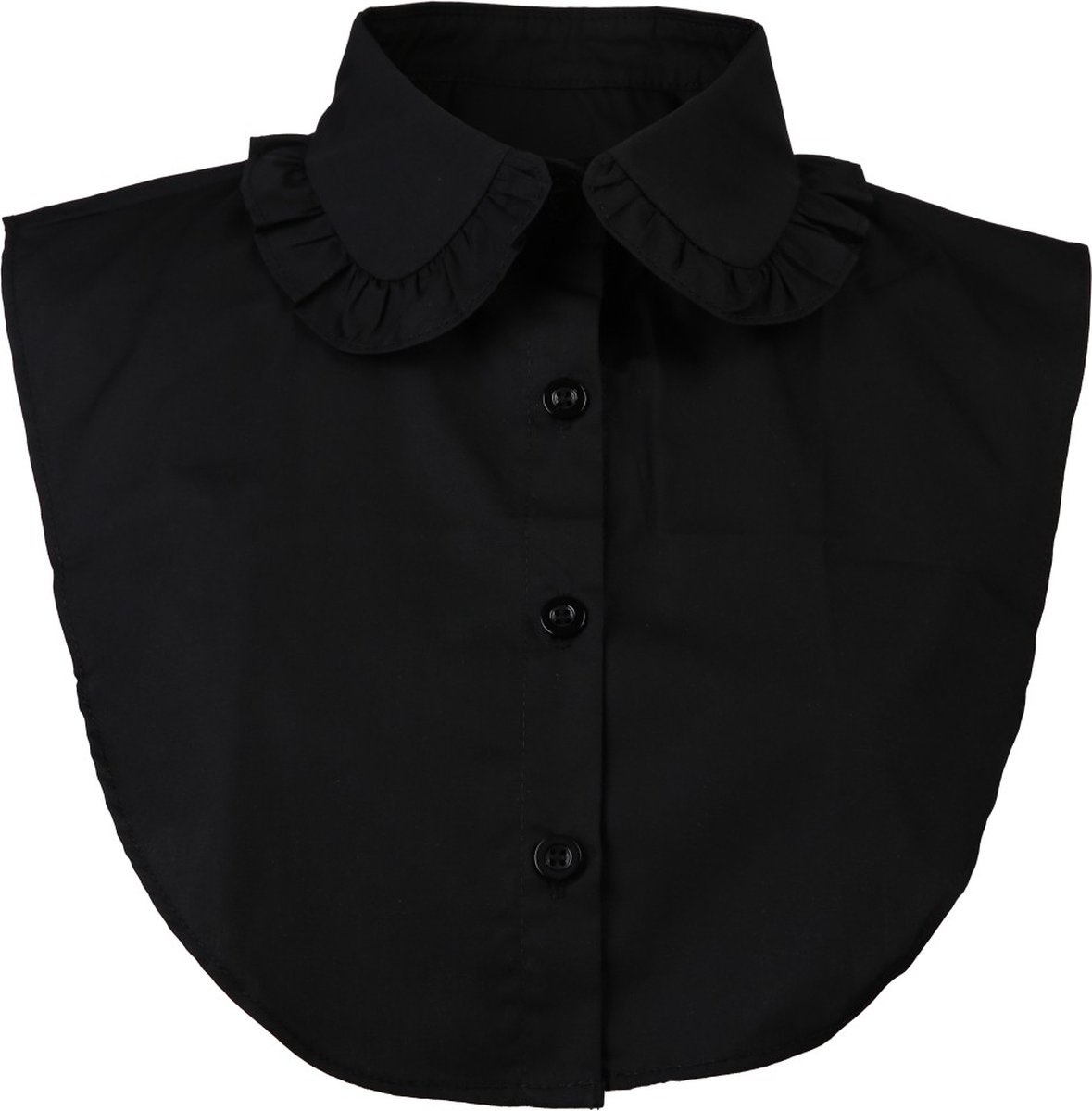 Dames Los Kraagje - Zwart - Round Ruffle