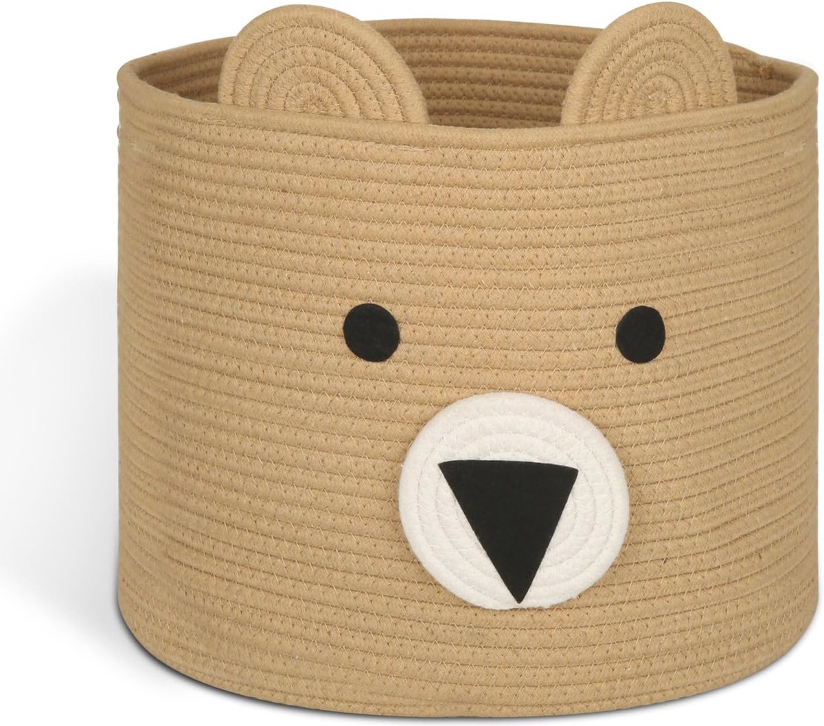 Goedkoopste Grote Katoenen Touw Mand voor Opberging van Dekens, Beddengoed, Kleding en Speelgoed - Beige (31x26cm