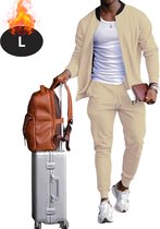 Livano Joggingpak - Huispak - Volwassenen - Trainingspak - Comfortabel - Joggingsbroek - Tracksuit - Heren - Casual - Creme - L