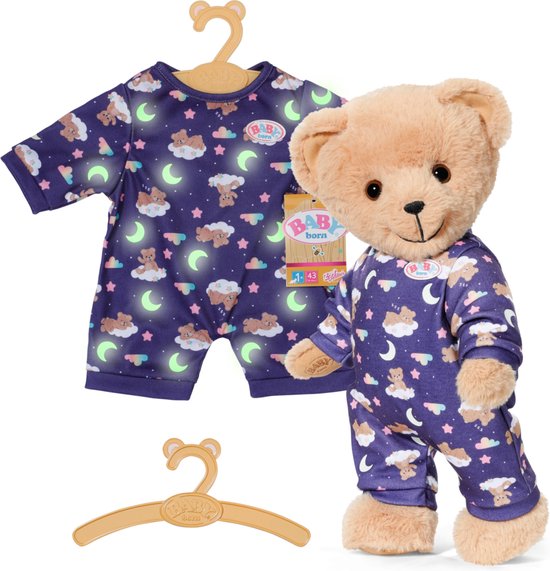 Foto: Baby born teddy pyjamapak glow in the dark voor poppen 43 cm en baby born beer