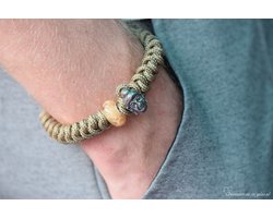 Urn-Crematie-as heren armband-Sieraad wordt voor u op maat gemaakt! 8mm-Sail Rope Heren armband met crematie-as verwerkt in glas bedel-rvs Boeddha design-Herinnering-Mannen armband-Assieraad-RVS Schuif Klik-Herdenkingsssieraad-Gedenken-Handgemaakt