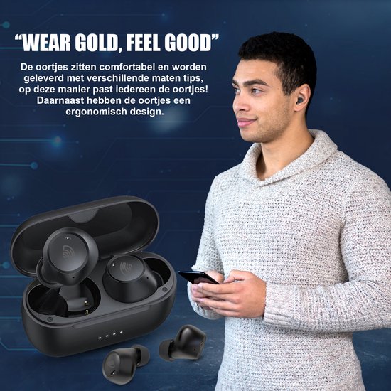 Draadloze oordopjes Bluetooth met de NIEUWSTE V5.1 UPGRADED CHIP! oplaadcase USB-C