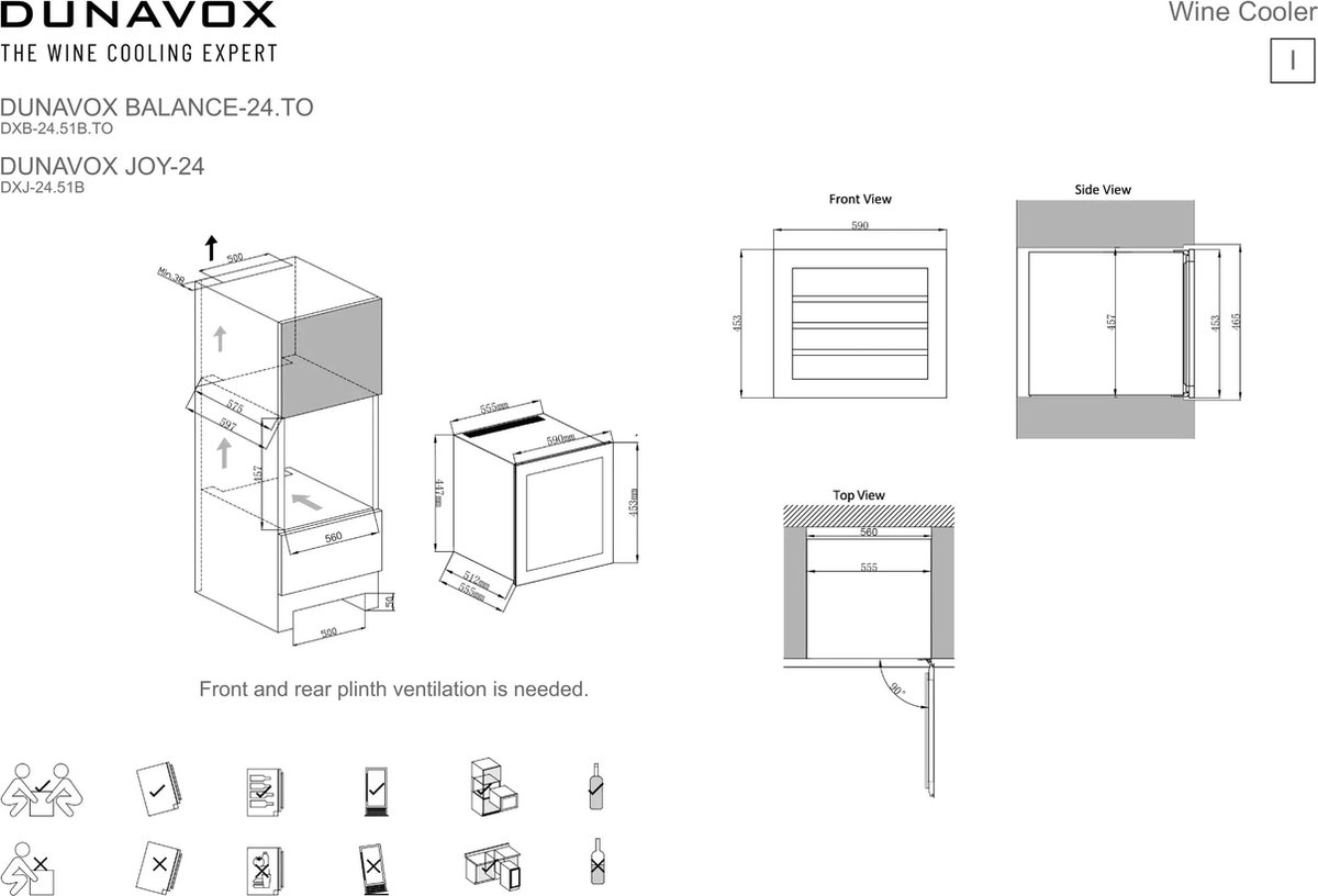 Dunavox Balance-24.TO Wijnkoelkast DXB-24.51B.TO 1 Zone – foto 4