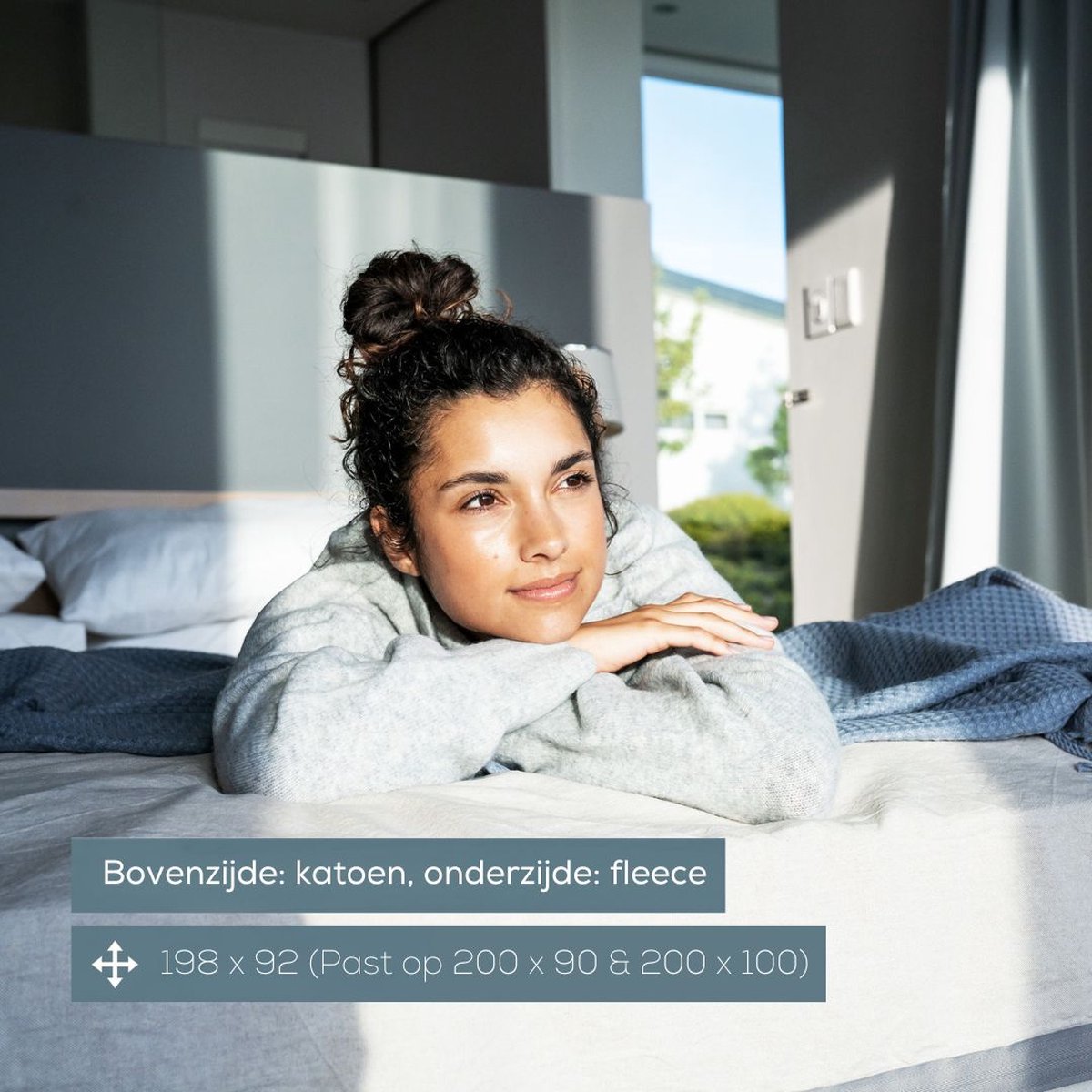 Afbeelding 3 van Beurer UB 64 Elektrische deken - Onderdeken - Hoeslaken-vorm - 198 x 92 cm - 3 Warmtestanden - Automatische uitschakeling - Katoen/fleece - Machinewasbaar - 5 Jaar garantie - Wit