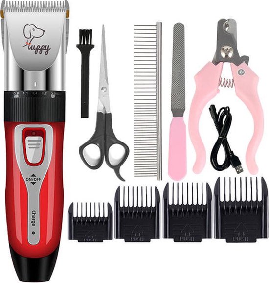 Professionele Dierentondeuse - Scheerapparaat voor Honden en Katten - Trimmer - 4 opzetstukken - Oplaadbaar - Draadloos - minimaal geluid - Verschillende vachtlengtes - Haartrimmer - Hondentrimmer - Honden trimmer - Honden Knippen - Haren knippen