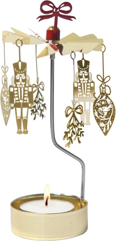 Gouden Notenkraker rotary candle - Pluto Design