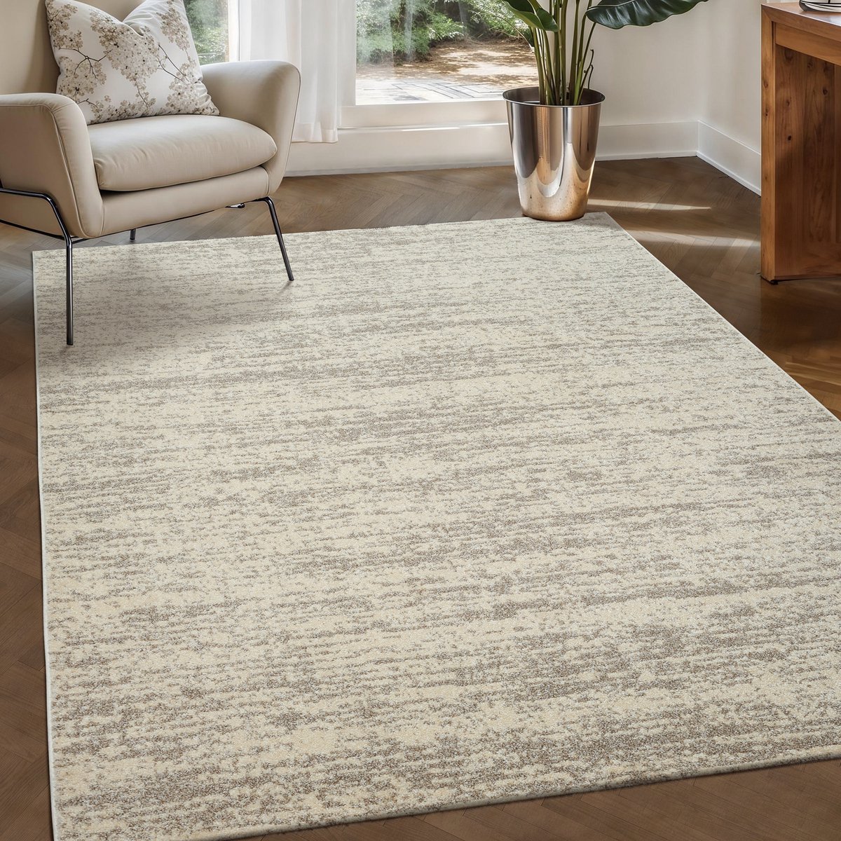 Muratap Relax Oslo - Laagpolig Effen Vloerkleed - Modern Tapijt - Creme- 300x400 CM