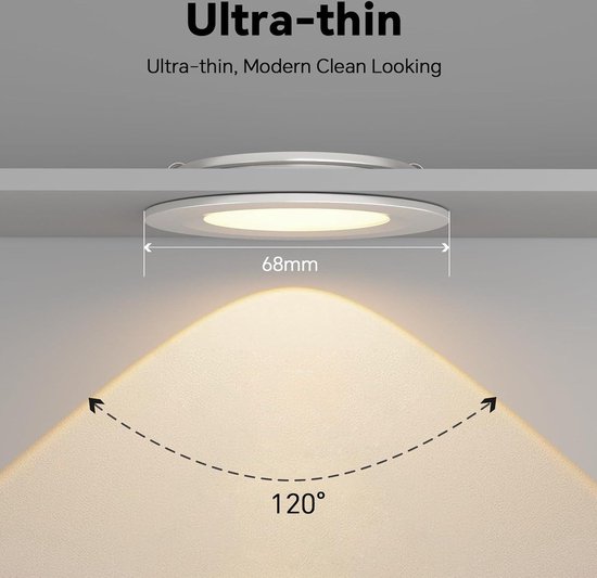 LED inbouwspot 3W 10 stuk Warm wit 3000k 245LM plafondlamp inbouwlamp Niet dimbaar 25000h